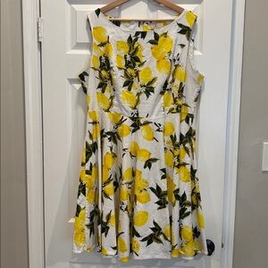 Lemon Print Sleeveless Dress